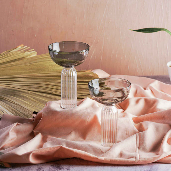 Rose Pink Cocktail Stem Glass Set | 6 In 1 Use | Colours Available