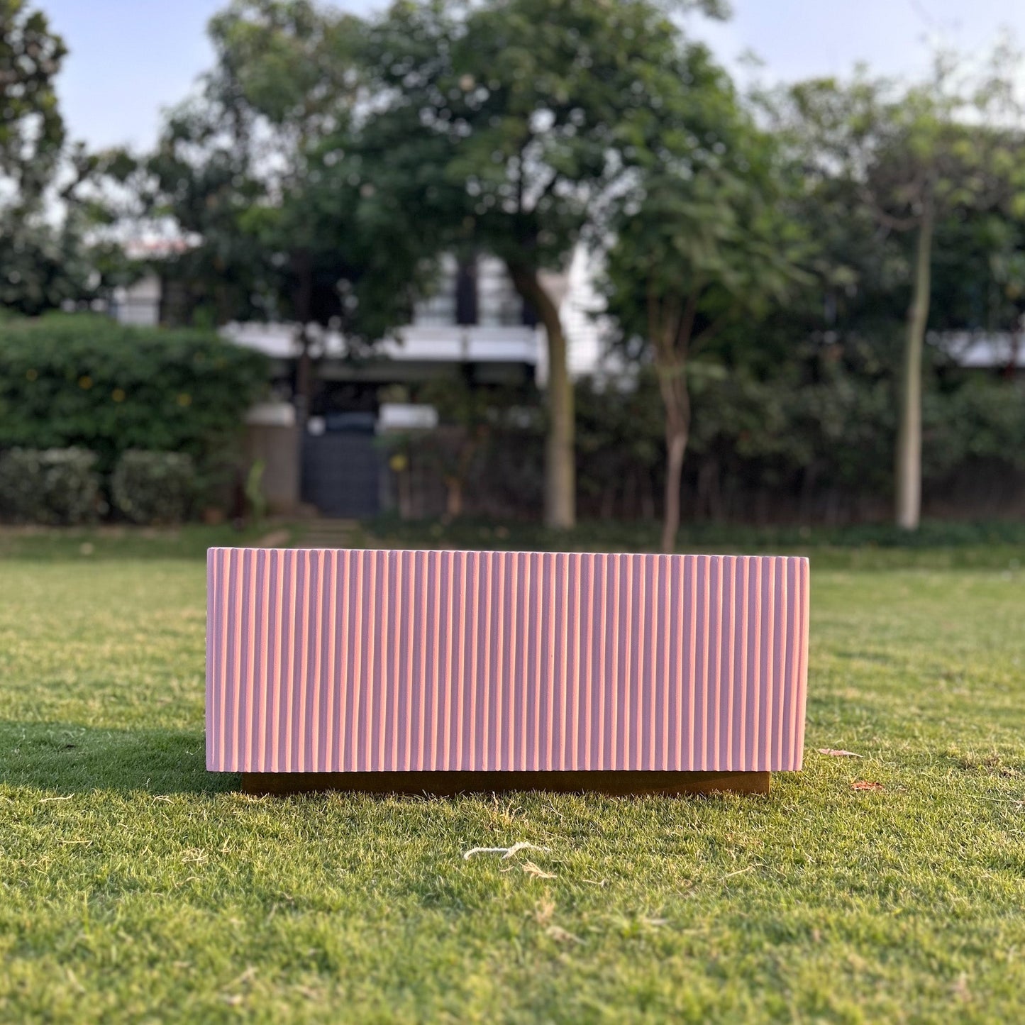 Small Fluted Planter Box With Base