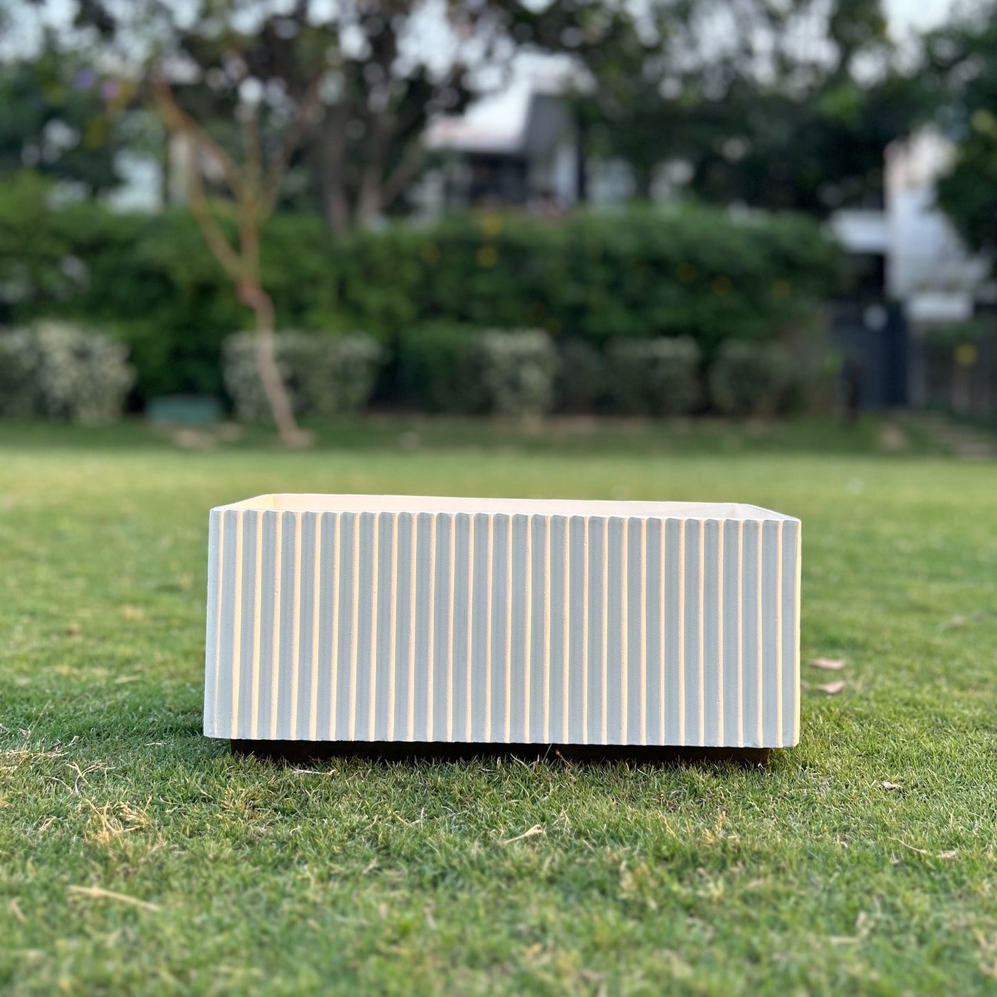 Small Fluted Planter Box With Base