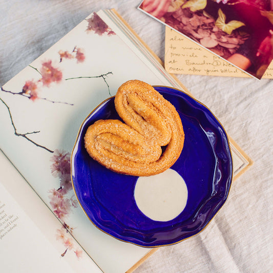 Midnight Blue Ceramic Dessert Plates – Set of 2