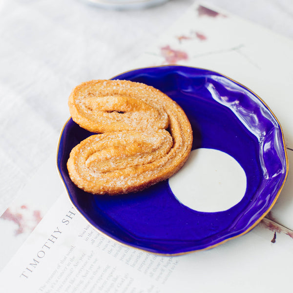 Midnight Blue Ceramic Dessert Plates – Set of 2