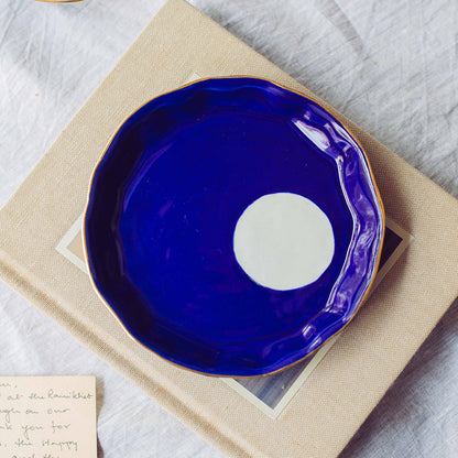 Midnight Blue Ceramic Dessert Plates – Set of 2