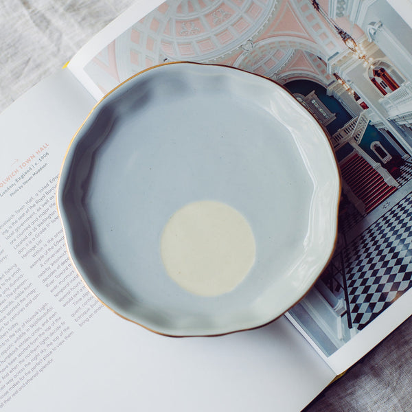 Powder Blue Ceramic Dessert Plates – Set of 2