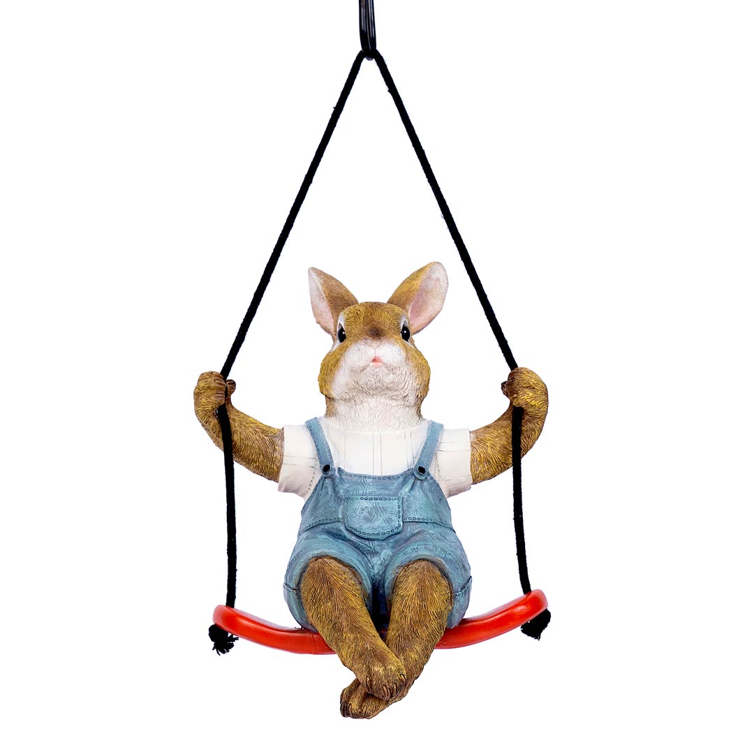 Rabbit on a Swing I Garden Decor