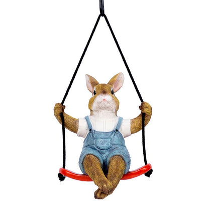 Rabbit on a Swing I Garden Decor