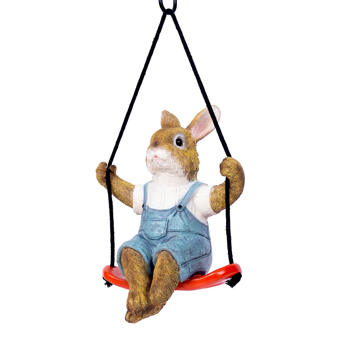 Rabbit on a Swing I Garden Decor