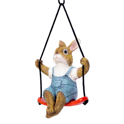 Rabbit on a Swing I Garden Decor