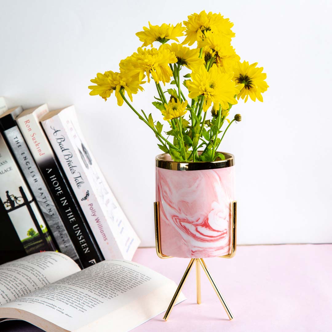 Pink Neher Planter with Stand