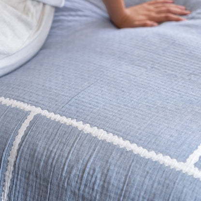 Linea Reversible Bedspread Set - Blue