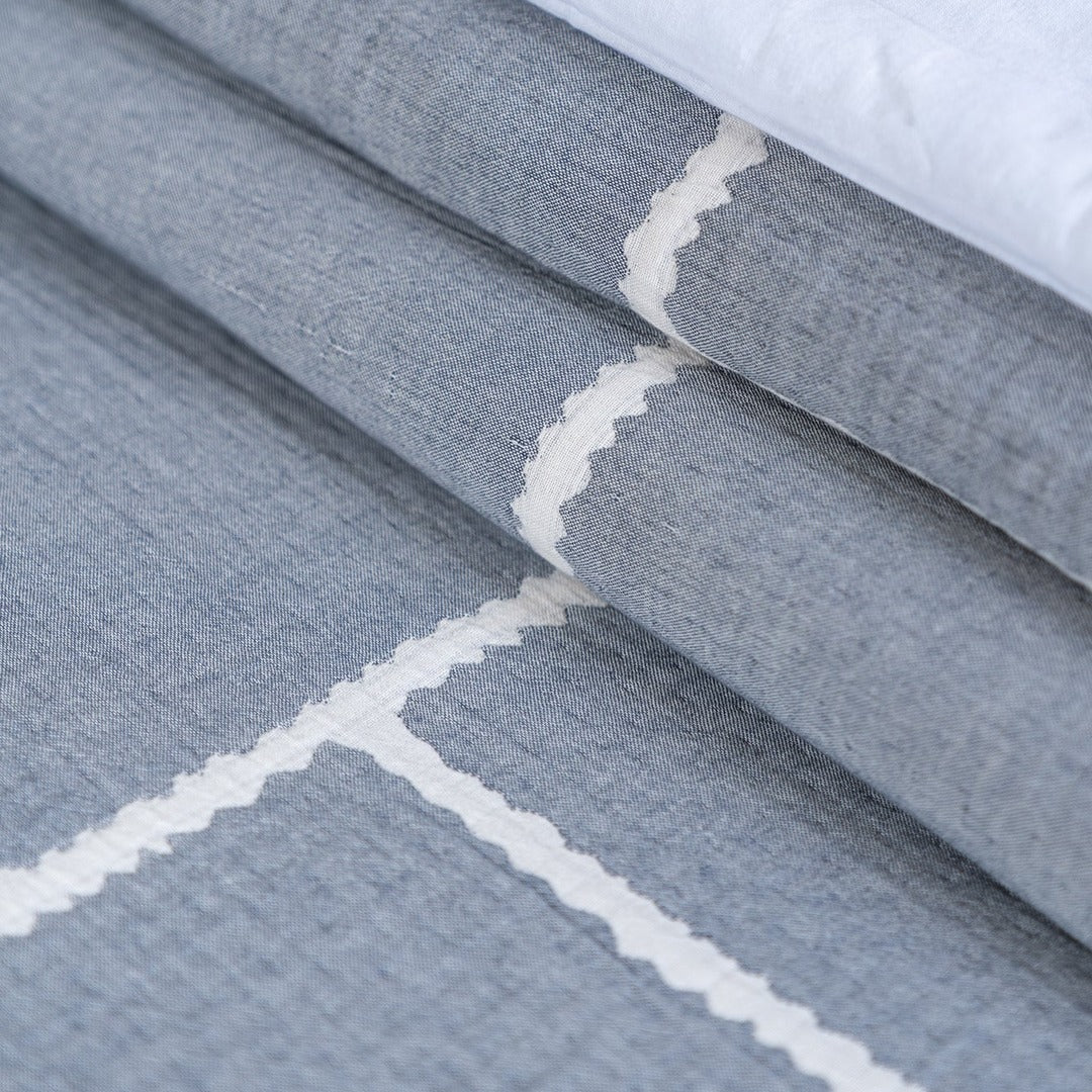 Linea Reversible Bedspread Set - Blue