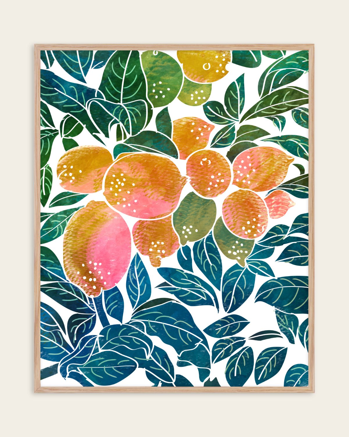 Sun-Kissed Lemons — Bohemian — Botanical wall art print