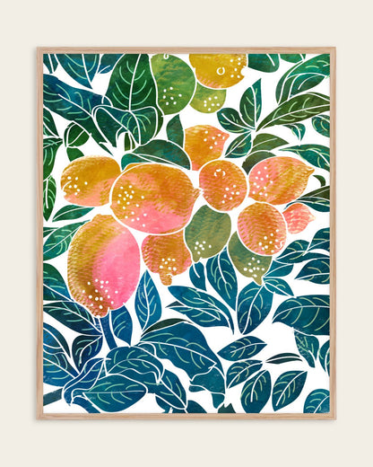 Sun-Kissed Lemons — Bohemian — Botanical wall art print