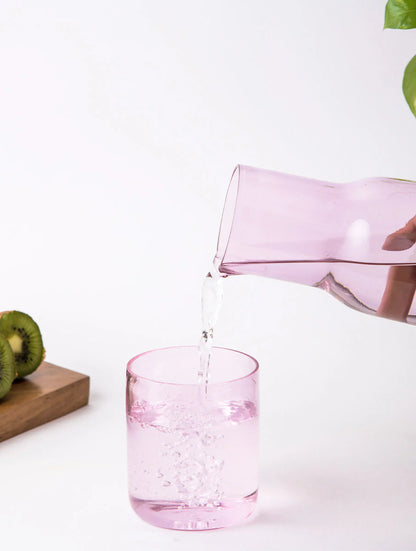 Eva Carafe – Pink Glass Water Set (Carafe + Glass)