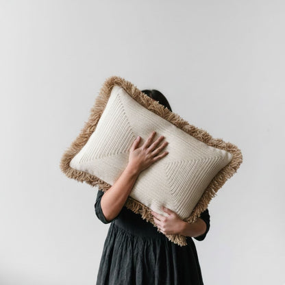 Arcane Embroidered Cushion Cover in Cream