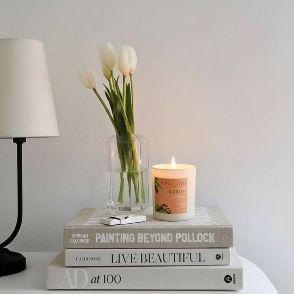 The Hanging Gardens of Babylon Candle in Ivory Ceramic