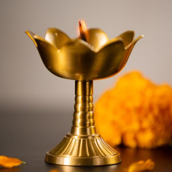 Brass Lotus Diya