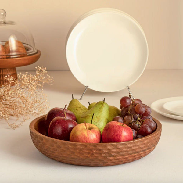 Wooden Hammered Fruit Bowl