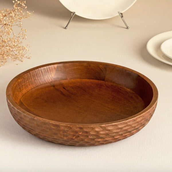 Wooden Hammered Fruit Bowl