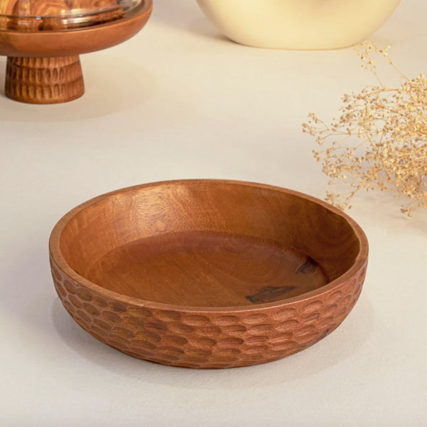 Wooden Hammered Fruit Bowl