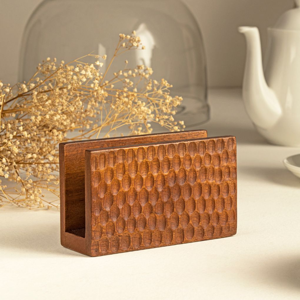 Wooden Hammered Napkin Holder