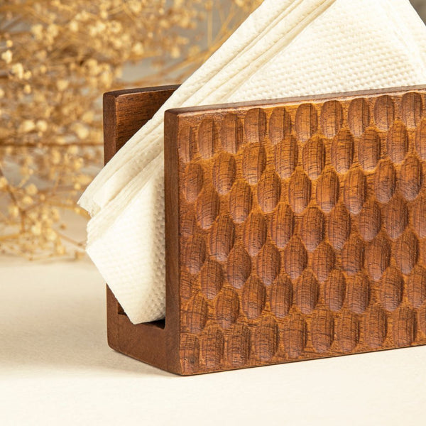 Wooden Hammered Napkin Holder