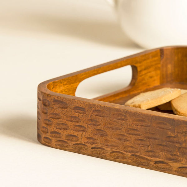 Wooden Hammered Tray