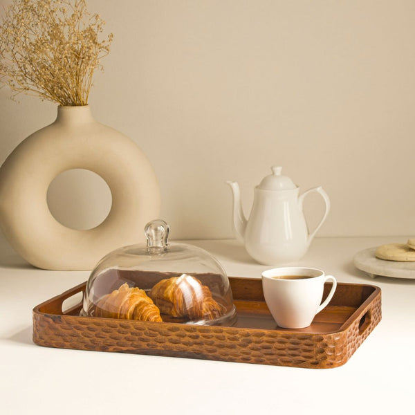 Wooden Hammered Tray