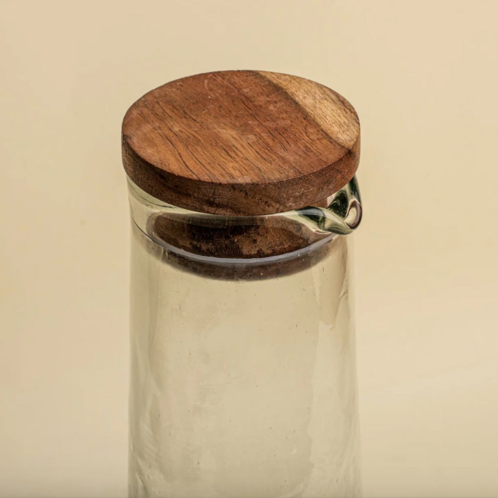 Hammered Glass Carafe & Glass Set