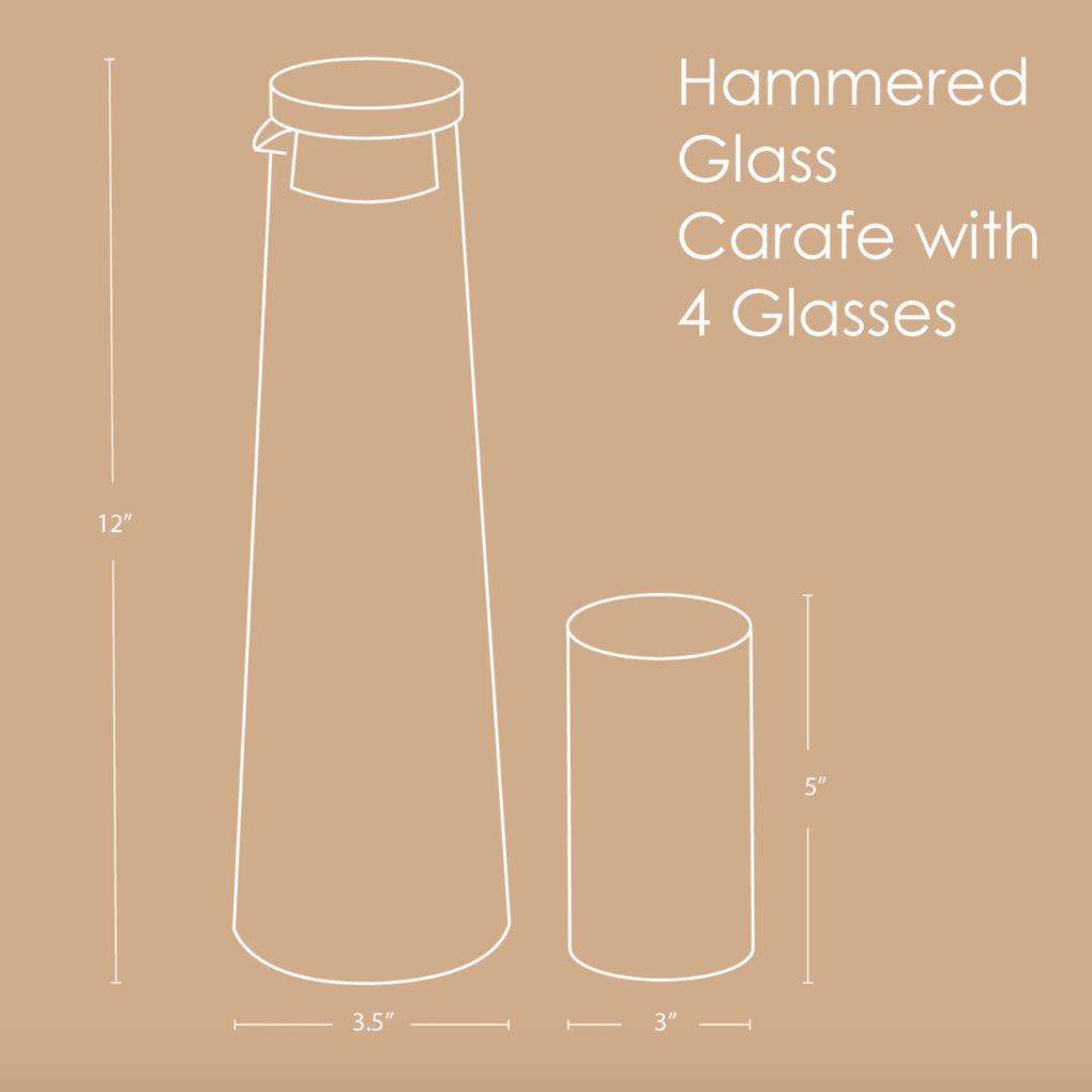 Hammered Glass Carafe & Glass Set