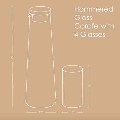 Hammered Glass Carafe & Glass Set