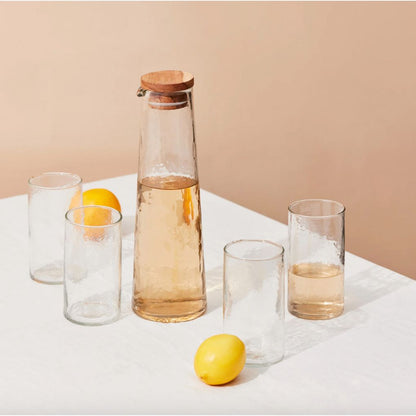 Hammered Glass Carafe & Glass Set