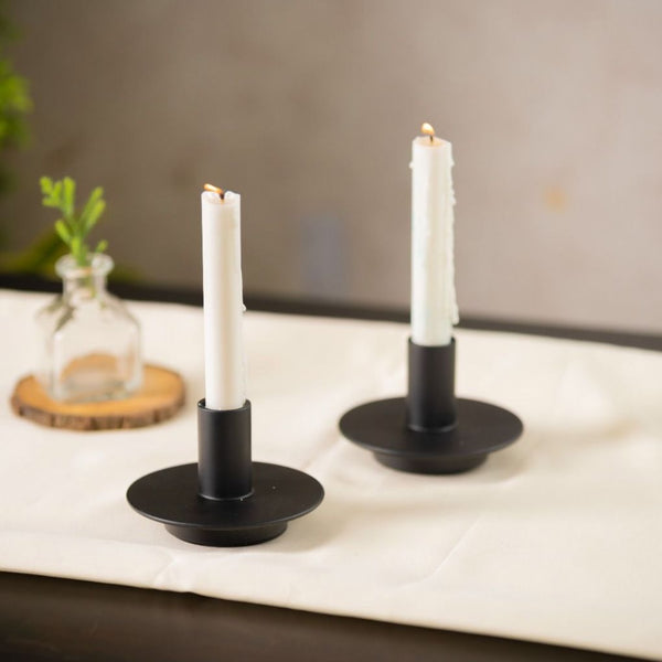 Kepler Matte Black Candlestick Holder | Set Of 2