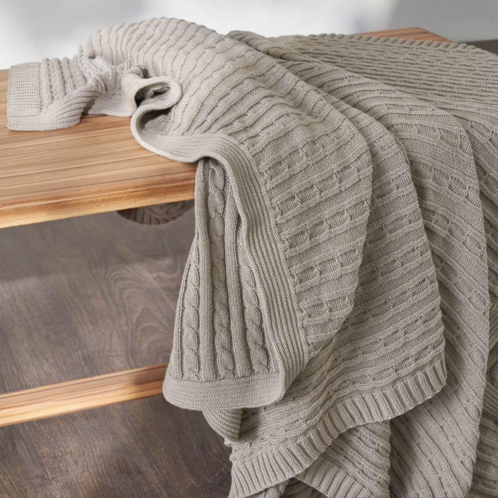 Cosy Knitted Throw Blanket