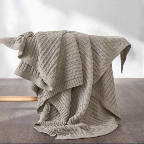 Cosy Knitted Throw Blanket