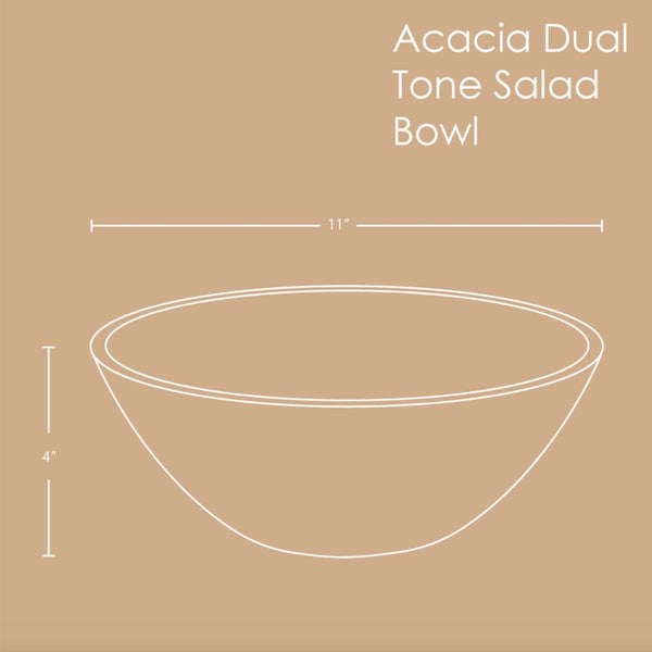 Large Acacia Wood Salad Bowl
