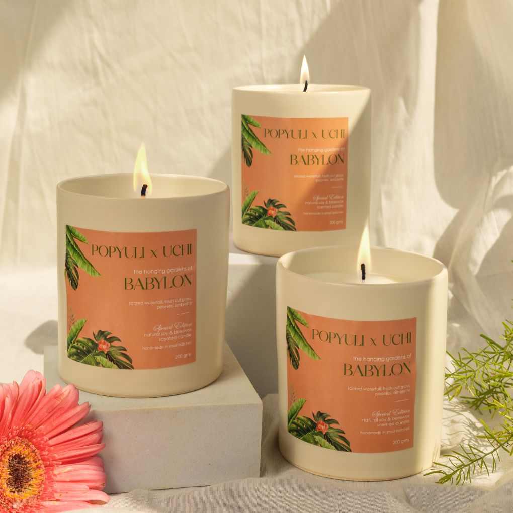 The Hanging Gardens of Babylon Candle in Ivory Ceramic