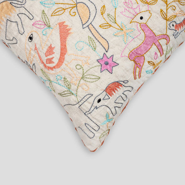 Camal Embroidered Pillow Cover