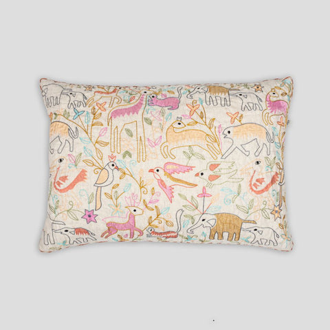 Camal Embroidered Pillow Cover