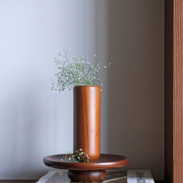 Natural Wood Plato Vase