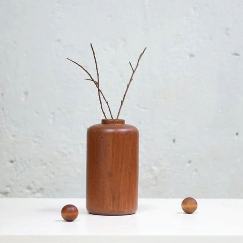 Natural Wood Tubular Vase