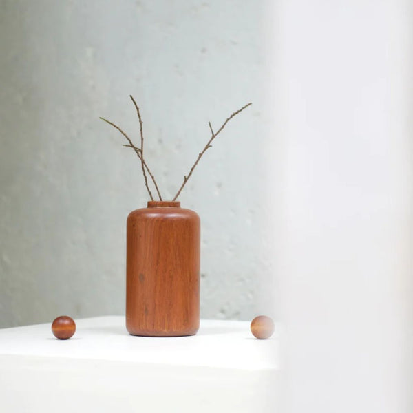 Natural Wood Tubular Vase