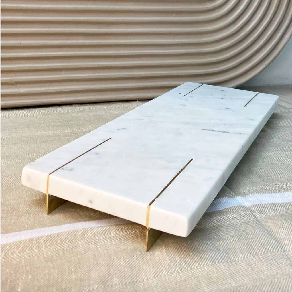 Gilded Marble Platter