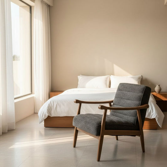 Rhea Bouclé Armchair - Grey