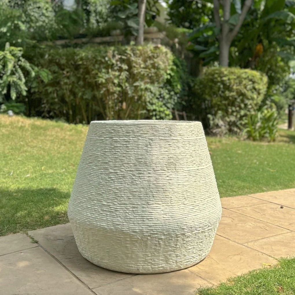 NEW IN - Textured Fibreglass Planter - 27" | Beige