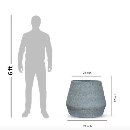 NEW IN - Textured Fibreglass Planter - 27" | Grey