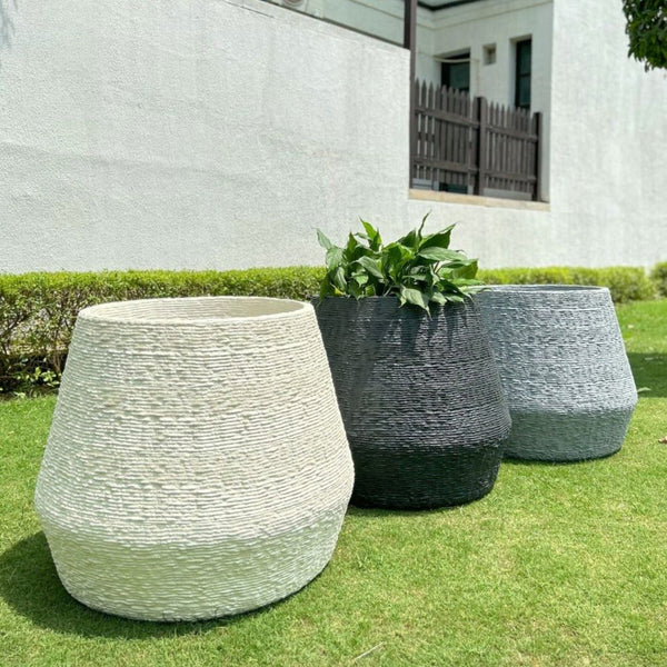 NEW IN - Textured Fibreglass Planter - 27" | Grey