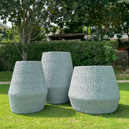 NEW IN - Textured Fibreglass Planter - 27" | Grey