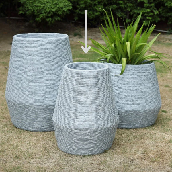 NEW IN - Textured Fibreglass Planter - 30" | Grey