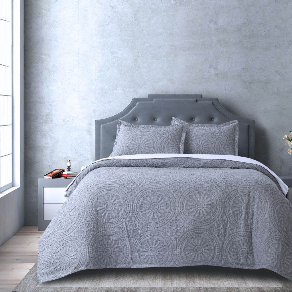 Heritage Luxury Cotton Bedding Set - Slate Grey (King/Queen)