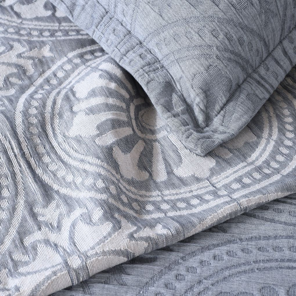 Heritage Luxury Cotton Bedding Set - Slate Grey (King/Queen)